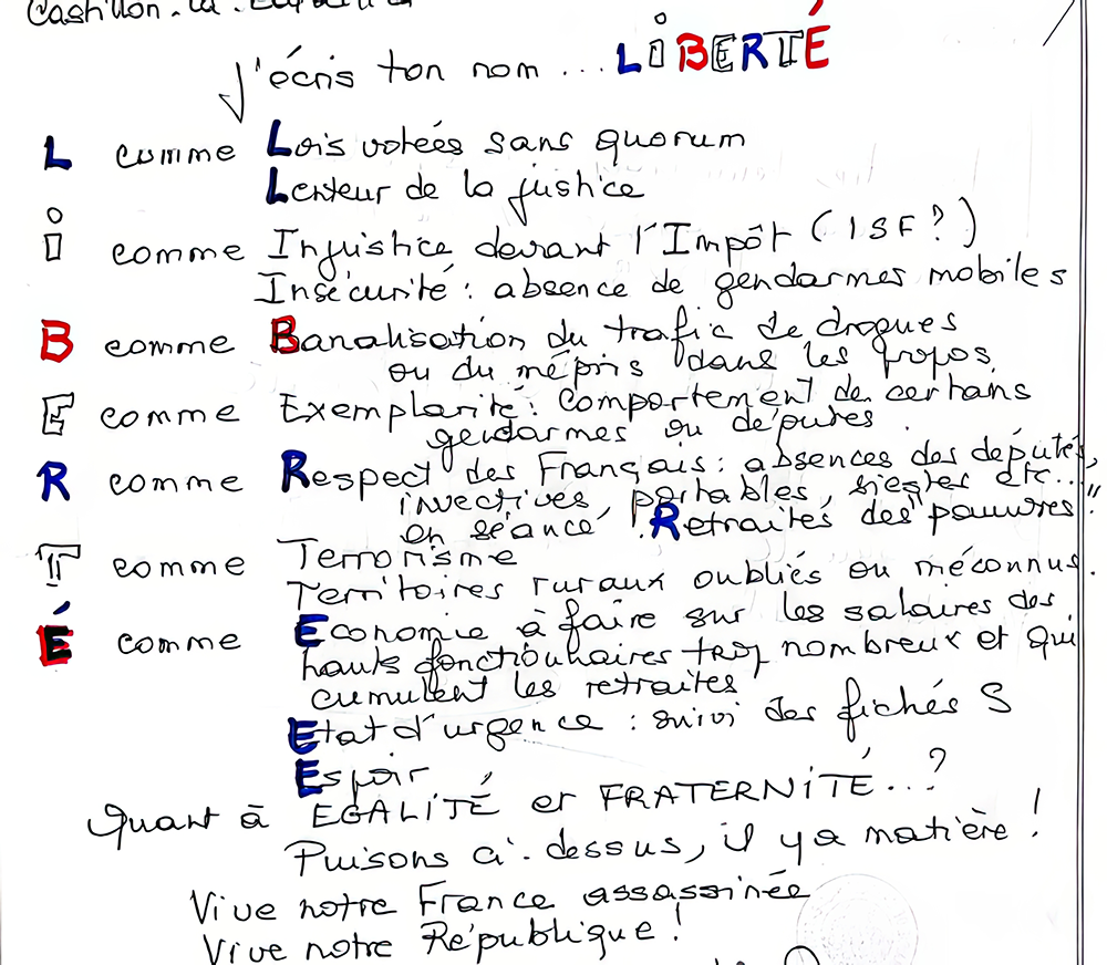 cahier liberte abecedaire manuscrit